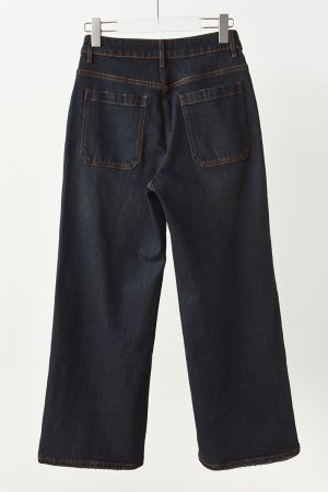 Retro Straight-Leg Workwear Jeans with Front and Back Pockets - Loose Slimming Wide-Leg Pants for Effortless Style