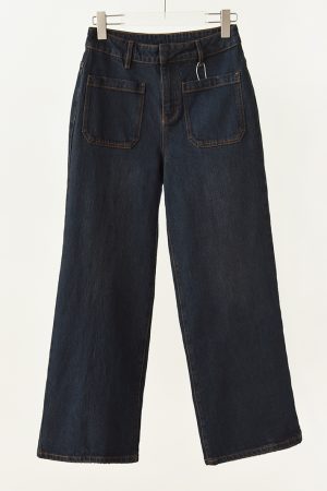 Retro Straight-Leg Workwear Jeans with Front and Back Pockets - Loose Slimming Wide-Leg Pants for Effortless Style