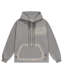 Retro Street Dark Floral Washed Distressed Casual Hoodie for Women - Loose Fit, Vintage Style, Perfect for Y2K Fashion