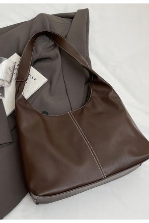 Retro Student Shoulder Bag - Large Capacity Underarm Tote - High-End Women's Fashion - Spring/Summer 2025 Style