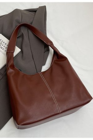 Retro Student Shoulder Bag - Large Capacity Underarm Tote - High-End Women's Fashion - Spring/Summer 2025 Style