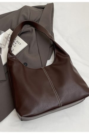 Retro Student Shoulder Bag - Large Capacity Underarm Tote - High-End Women's Fashion - Spring/Summer 2025 Style
