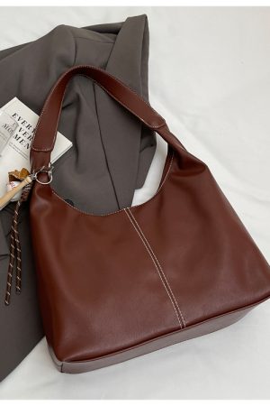Retro Student Shoulder Bag - Large Capacity Underarm Tote - High-End Women's Fashion - Spring/Summer 2025 Style