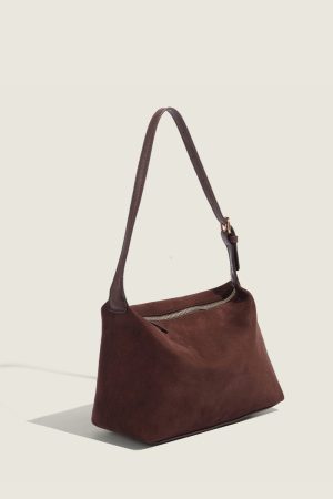 Retro Suede Underarm Bag â€“ Korean Style Large-Capacity Casual Shoulder Tote for Autumn and Winter Commuting