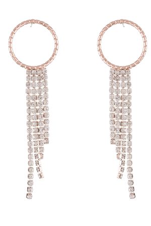 Retro Tassel Earrings with Round Rhinestone Claw Chain - Unique Women's Accessories in European and American Style