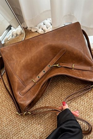 Retro Textured Tote Bag for Women - Spring Summer 2025 Fashion Shoulder Crossbody Bag for Commuting