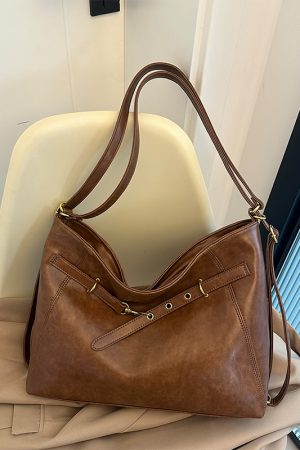 Retro Textured Tote Bag for Women - Spring Summer 2025 Fashion Shoulder Crossbody Bag for Commuting