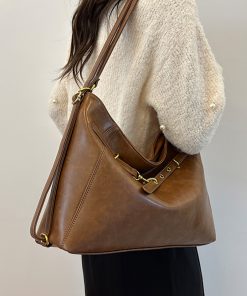 Retro Textured Tote Bag for Women - Spring Summer 2025 Fashion Shoulder Crossbody Bag for Commuting