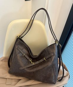 Retro Textured Tote Bag for Women - Spring Summer 2025 Fashion Shoulder Crossbody Bag for Commuting
