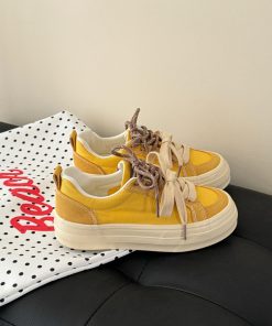 Retro Thick-Soled Canvas Sneakers for Women - Breathable Soft Sole Versatile Summer Shoes 2025 Y2K Style