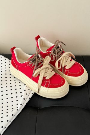 Retro Thick-Soled Canvas Sneakers for Women - Breathable Soft Sole Versatile Summer Shoes 2025 Y2K Style