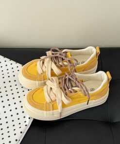 Retro Thick-Soled Canvas Sneakers for Women - Breathable Soft Sole Versatile Summer Shoes 2025 Y2K Style