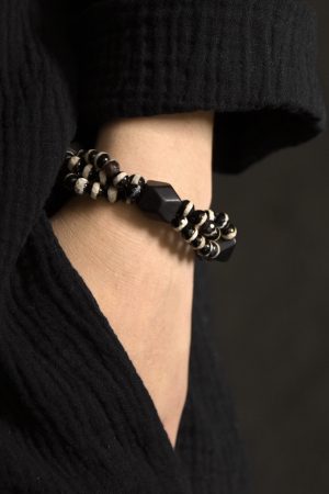 Retro Trendy Versatile Agate Bracelet for Women and Men, Original Design Jewelry, Simple Personalized Fashion Accessory
