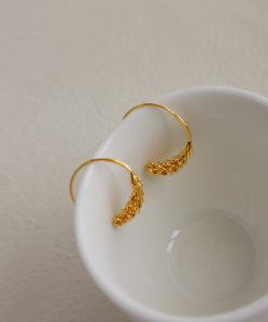 Retro Vintage Gold-Plated Minimalist Round Hoop Wheat Ear Hook Small Earrings - Chic 90s Inspired Fashion Jewelry