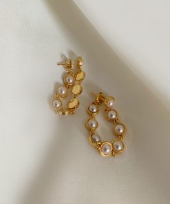 Retro Vintage Pearl Chain Tassel Drop Earrings - French Style Light Luxury Fashionable Studs