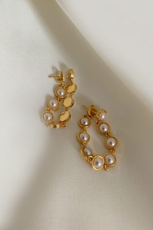 Retro Vintage Pearl Chain Tassel Drop Earrings - French Style Light Luxury Fashionable Studs