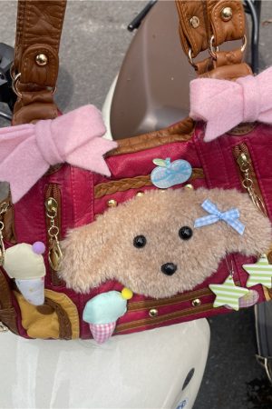 Retro Vintage Underarm Bag with Cute Bow - Y2K Baddie Crossbody Handbag for Trendy Fashion Lovers