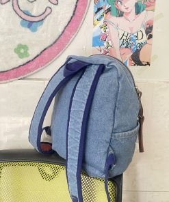 Retro Water-Washed Plush Dog Double Shoulder Bag - Cute Cartoon Backpack for School, Niche Sweet Style