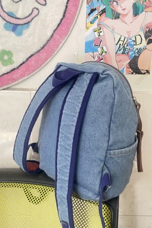 Retro Water-Washed Plush Dog Double Shoulder Bag - Cute Cartoon Backpack for School, Niche Sweet Style