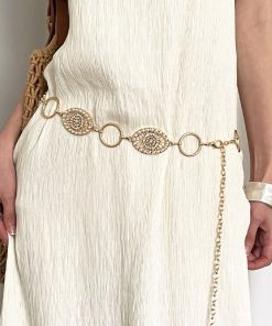 Retro Western Studded Belt for Women - Ethnic Bohemian Style Waist Cincher Accessory for Skirts and Pants