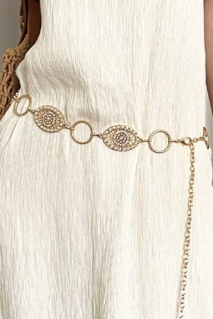 Retro Western Studded Belt for Women - Ethnic Bohemian Style Waist Cincher Accessory for Skirts and Pants