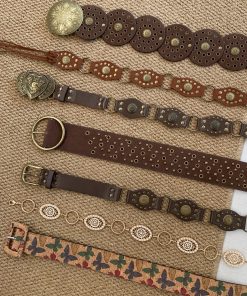 Retro Western Studded Belt for Women - Ethnic Bohemian Style Waist Cincher Accessory for Skirts and Pants