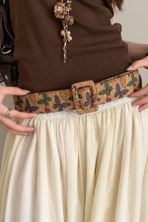 Retro Western Studded Belt for Women - Ethnic Bohemian Style Waist Cincher Accessory for Skirts and Pants