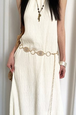 Retro Western Studded Belt for Women - Ethnic Bohemian Style Waist Cincher Accessory for Skirts and Pants