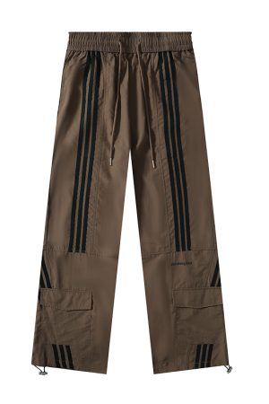 Retro Wide-Leg Cargo Pants for Women - Loose Drawstring Casual Trousers, Trendy High Street Style, Quick-Dry Sportswear, Y2K Fashion