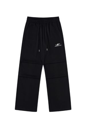 Retro Wide-Leg Cargo Pants with Pleated Design - Casual Sports Pants for a Trendy 90s Y2K Look