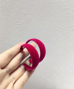 Retro Wide Velvet Hoop Earrings for Autumn & Winter, S925 Silver Needle, Trendy Slimming Face Accessories