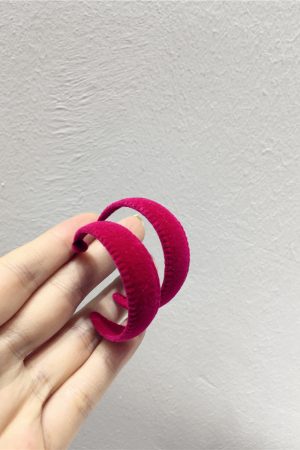 Retro Wide Velvet Hoop Earrings for Autumn & Winter, S925 Silver Needle, Trendy Slimming Face Accessories