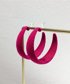 Retro Wide Velvet Hoop Earrings for Autumn & Winter, S925 Silver Needle, Trendy Slimming Face Accessories