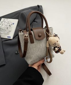 Retro Woolen Handbag for Women - Small Square Shoulder Crossbody Bag - Spring/Summer 2025 Fashion Accessory