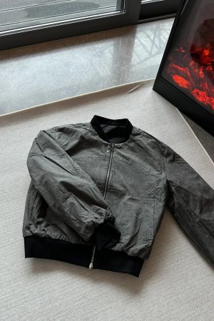 Reversible Frosted Bomber Jacket for Men and Women, Casual Baseball Collar, Niche Design, Clean Fit