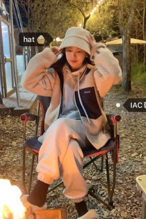 Reversible Milk White Checkered Fisherman's Bucket Hat - Y2K Korean Style for Winter Nights