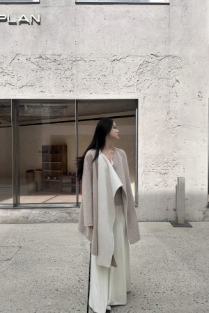 Reversible Two-Color Wool Cape Cloak - Mid-Length Double-Sided Coat for Women - Autumn Winter Fashion Outerwear