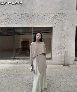 Reversible Two-Color Wool Cape Cloak - Mid-Length Double-Sided Coat for Women - Autumn Winter Fashion Outerwear