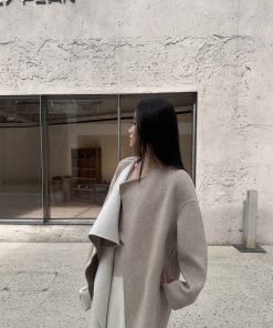 Reversible Two-Color Wool Cape Cloak - Mid-Length Double-Sided Coat for Women - Autumn Winter Fashion Outerwear