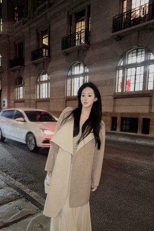 Reversible Two-Color Wool Cape Cloak - Mid-Length Double-Sided Coat for Women - Autumn Winter Fashion Outerwear