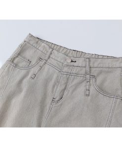 Ripped Wide-Leg Curved Knife Jeans - Sickle American Banana Pants for a Bold 90s Y2K Look