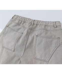 Ripped Wide-Leg Curved Knife Jeans - Sickle American Banana Pants for a Bold 90s Y2K Look