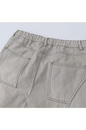 Ripped Wide-Leg Curved Knife Jeans - Sickle American Banana Pants for a Bold 90s Y2K Look