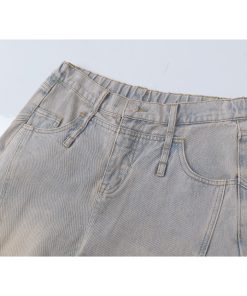 Ripped Wide-Leg Machete Pants with Curved Knife Silhouette - Stylish American Banana Design for Trendy Y2K and Streetwear Looks