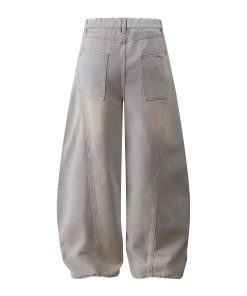 Ripped Wide-Leg Machete Pants with Curved Knife Silhouette - Stylish American Banana Design for Trendy Y2K and Streetwear Looks