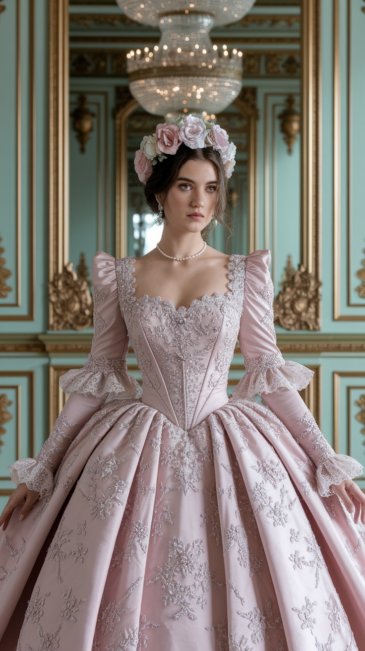 Glamorous Rococo Wedding Dress Inspirations for Brides outfit idea