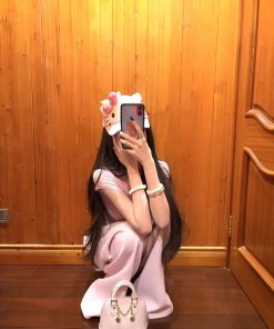 Round Neck Short Sleeve T-Shirt and Wide Leg Casual Pants Two-Piece Set for Women - Summer Sports, Y2K Style, Pumpkin/Rose Pink