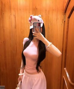 Round Neck Short Sleeve T-Shirt and Wide Leg Casual Pants Two-Piece Set for Women - Summer Sports, Y2K Style, Pumpkin/Rose Pink