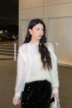 Round Neck Thick Alpaca Wool Knitted Soft Plush Sweater for Women - Gentle Style Autumn Winter Fashion