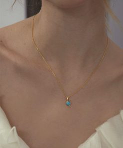 Round Pendant Necklace in S925 Sterling Silver, Gold Plated, Versatile Daily Wear, Stackable, Exquisite Minimalist Jewelry